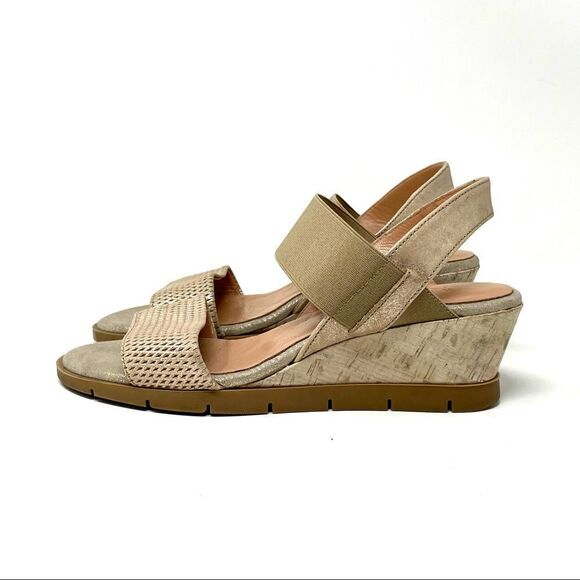 Hispanitas Mercury Metallic Leather Wedge Sandals Size 39 - Picture 6 of 8